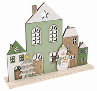 23079 Domky dřevěn&eacute; se Sněhul&aacute;kem 20 x 16 x 4 cm na postaven&iacute;-2