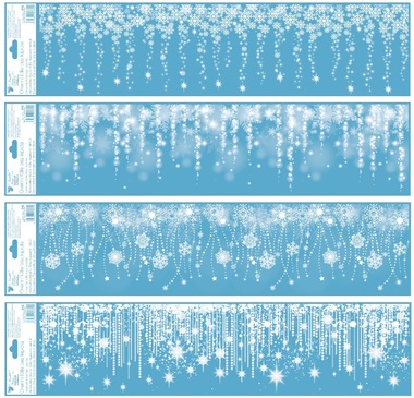 Okenná fólia pruh 64x15 cm, padajúca žiara s glitrami