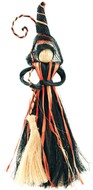 Čarodejnica s černooranžovou sukňou 23cm