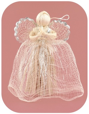 Anjel strieborným dekór so zvlnenou sukňou 17 cm
