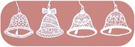 Háčkované vianočné ozdoby (4 zvončeky) 7 cm