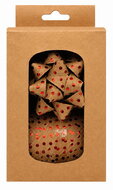 28039 Sada na balen&iacute; d&aacute;rků červen&yacute; punt&iacute;k, rozeta 6,5 cm 2 ks, stuha 1 cm x 20 m 1 ks-1