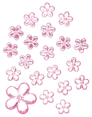 Kytičky samolepiace ružové 2 cm, 20 ks