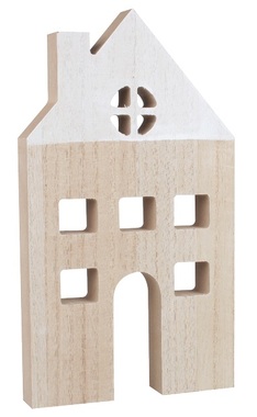 Drevený dom s komínom na postavenie 9 x 16,5 cm