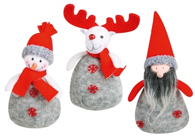 Snehuliak, sob, Santa šedý pletený 17 cm