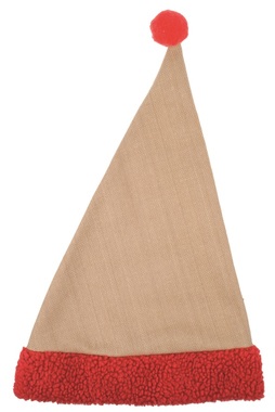 Mikulášska čapica jutová s červeným lemom 47 cm 