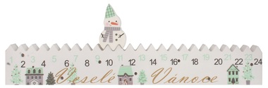 Adventný kalendár Veselé Vianoce s LED na postavenie 40 x 13 x 2 cm