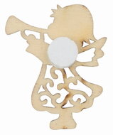 31563 Anděl dřevěn&yacute; zlat&yacute; s glitrem 3 x 3,5 x 0,3 cm, s lep&iacute;kem, 12 ks v s&aacute;čku-3