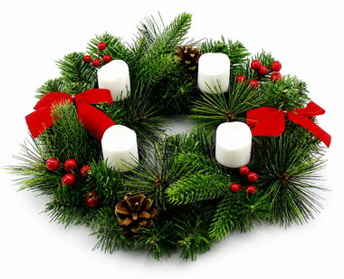 Adventný Veniec z vetvičiek 4 LED sviečky, ? 30 x 14 cm