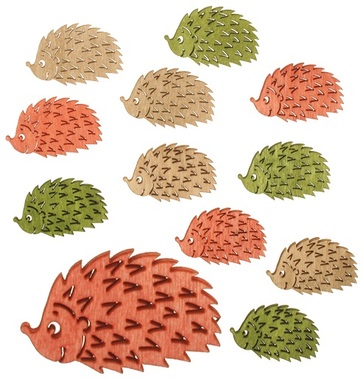 Drevené ježky 4 cm, 12 ks