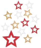 Drevené hviezdy 4 cm, 12 ks