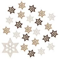 3871 Dřevěné hvězdy 2 cm, 24 ks -1
