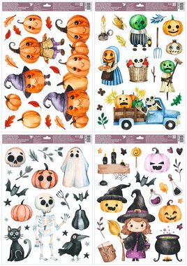 Okenné fólie Halloween Veselé Tekvice a Strašidlá 35 x 50 cm
