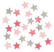 4014 Dřevěné hvězdy růžové a šedé 2 cm, 24 ks -2