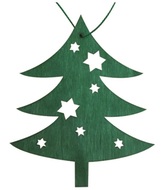 4040 Dřevěný strom závěsný 10 cm, zelená-1