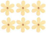 Drevené kvety na štipci 4 cm, 6 ks
