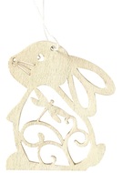 Drevený zajac na zavesenie 8 cm, biely