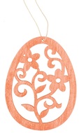 Drevené vajíčko na zavesenie 10 cm, oranžové