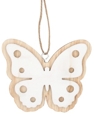 Motýľ drevený na zavesenie 10 cm