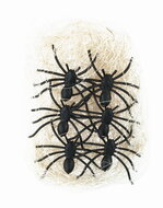 Pavúky so slamou na dekorovanie 5 x 1 x 4 cm, 6 ks v sáčku