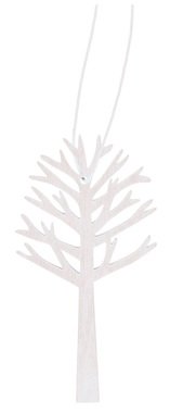 Drevená strom na zavesenie 10 cm, biely