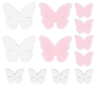 4293 Motýli bílořůžoví velikost 2,5 - 4,5 cm, 12 ks v sáčku-2
