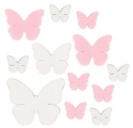 4293 Motýli bílořůžoví velikost 2,5 - 4,5 cm, 12 ks v sáčku-1