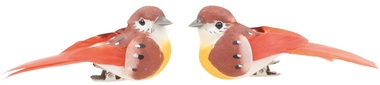 Vtáčik na štipci 8 cm, 2 ks, oranžový