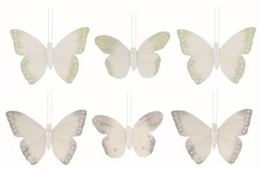 Motýle s glitrami na klipe 9,5 x 9 x 2 cm, 6 ks v sáčku