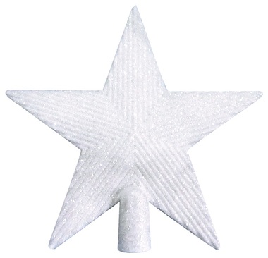 Špica na stromček biela hviezda s perleťou 19 cm 