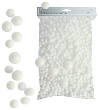 Guľôčky z polystyrénu biele 4-5 mm, 15 g