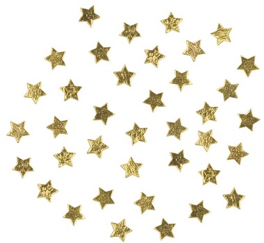 Hviezdičky drevené zlaté 1 cm, 36 ks