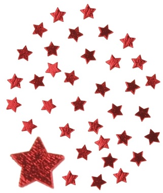 Hviezdičky drevené červené 1 cm, 36 ks