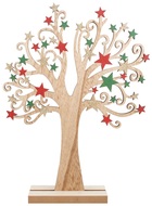 4899 Strom dřevěný s barevnými hvězdami 22 x 30 cm-1