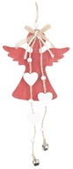 4953 Anděl dřevěný na zavěšení 11 x 25 cm, červený-1