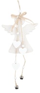 Anjel drevený na zavesenie 11 x 25 cm, biely