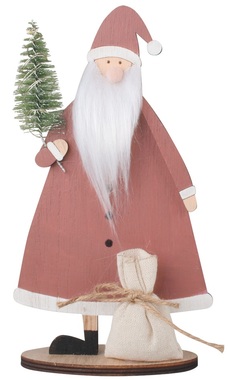Santa so stromčekom s LED na postavenie 12 x 22 cm