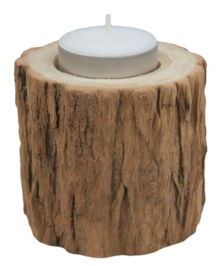 Drevený svietnik na čajovú sviečku priemer cca 7 cm, výška cca 6 cm