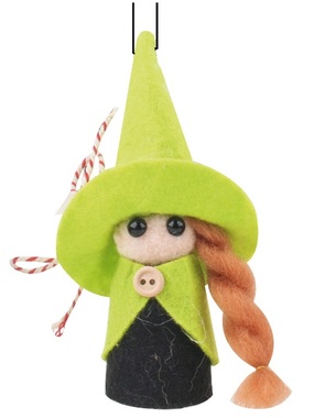 Čarodejnica s gombíkom 10,5 cm zelená 