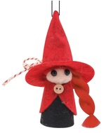 Čarodejnica s gombíkom 10,5 cm červená
