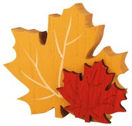 Dřevěná dekorace listy 12 cm