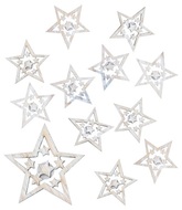 5326 Hvězda dřevěná s lepíkem 4 cm, 12 ks, přírodní-1