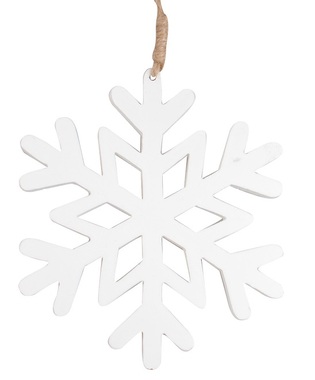 Drevená snehová vločka na zavesenie 15 cm