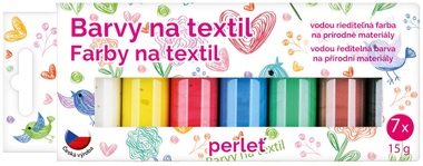 Farby na textil svetlý, sada, perleť 7x15 g + šablóny