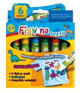 Fixy na textil 6 odtieňov