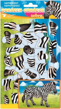 Samolepiaca skladačka zebra 14 x 25 cm