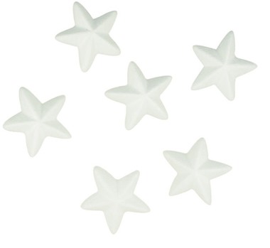 Dieliky z polystyrénu hviezdy 6 cm, 6 ks