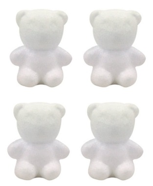 Dieliky z polystyrénu medvedíky 5 cm, 4 ks vo vrecku