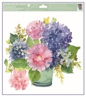 Okenná fólia – Zelený kvetináč s kvetmi