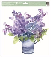 Okenná fólia – Modrý kvetináč s kvetmi